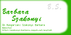 barbara szakonyi business card